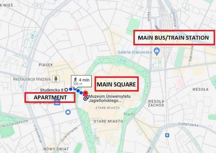 Apartments Studencka Street, Next To Planty Park คราคูฟ ภายนอก รูปภาพ